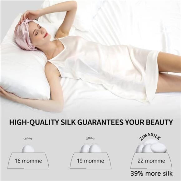 100% Mulberry Silk Sleep Cap for Hair Care main image 4